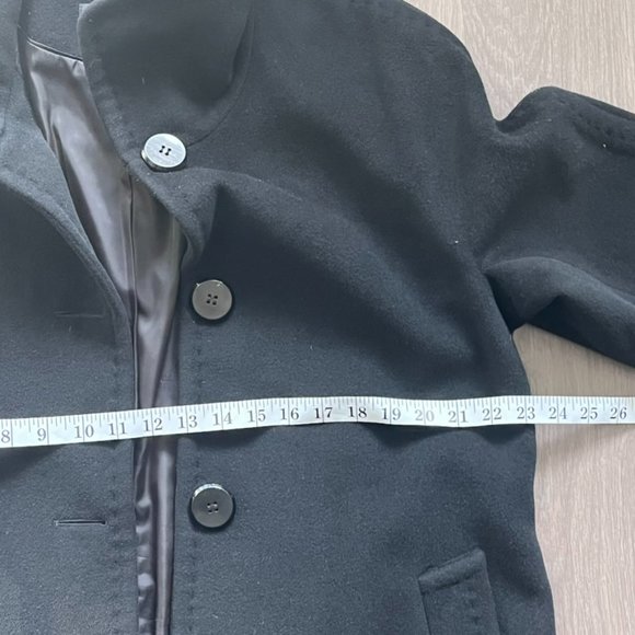 Ellen Tracy Black Wool Pea Coat - Picture 7 of 14